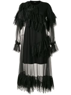 Goen.J многослойное платье с оборками и кружевом