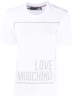 Love Moschino футболка с логотипом и заклепками