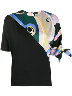 Emilio Pucci футболка со вставкой и абстрактным принтом