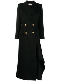 Alexander McQueen длинное пальто асимметричного кроя