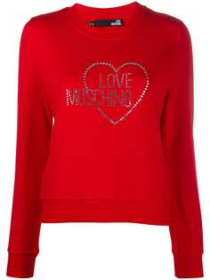 Love Moschino толстовка с логотипом из страз