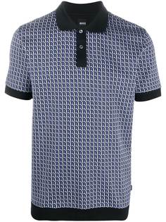 BOSS рубашка поло с геометричным узором