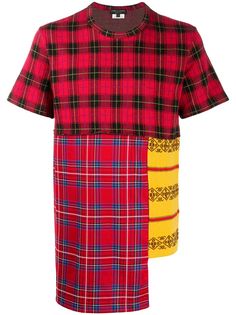 Comme Des Garçons Homme Plus клетчатая футболка асимметричного кроя