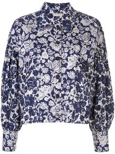 Ulla Johnson джинсовая куртка с цветочным принтом