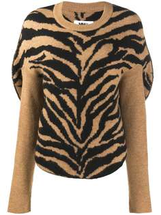 MM6 Maison Margiela свитер с тигровым принтом и кепом
