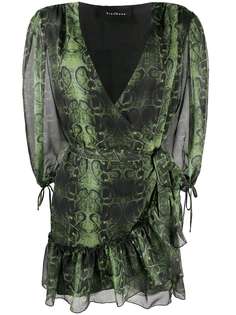 John Richmond платье с запахом и змеиным принтом