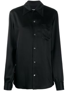 Maison Margiela атласная рубашка с длинными рукавами