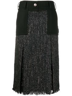 Sacai твидовая юбка со вставками