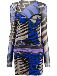 Emilio Pucci платье с геометричным узором и сборками