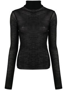 Ann Demeulemeester полупрозрачный топ с высоким воротником