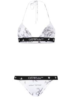 Off-White paper clip print bikini