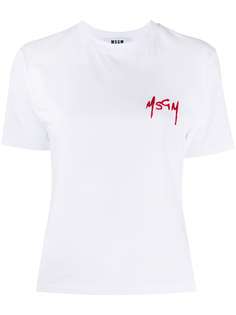 MSGM футболка с вышитым логотипом