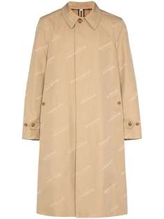 Burberry жаккардовое пальто с логотипом