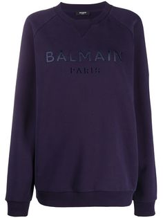 Balmain толстовка с вышитым логотипом и рукавами реглан