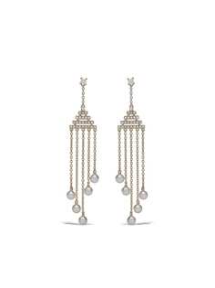 Yoko London серьги Sleek Akoya из желтого золота с жемчугом и бриллиантами