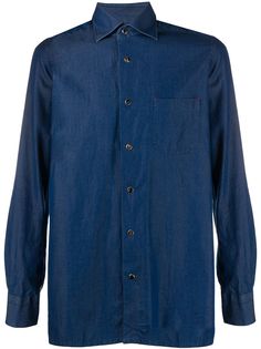 Kiton джинсовая рубашка с длинными рукавами