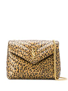 Saint Laurent сумка на плечо с леопардовым принтом