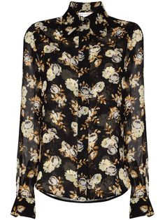 Victoria Beckham floral-print long-sleeve shirt