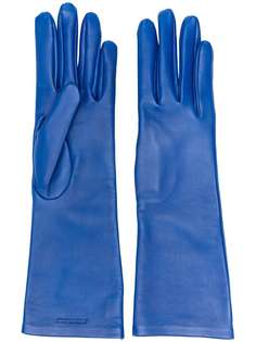 Saint Laurent перчатки с тисненым логотипом