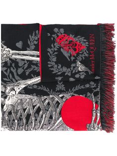 Alexander McQueen шарф Love Heart Skeleton