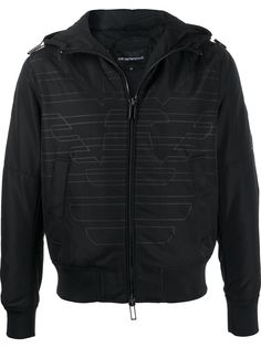Emporio Armani куртка с капюшоном и логотипом