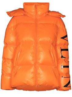 Valentino VLTN PUFFER CT LNG ORNAGE W SLV LOGO