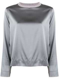 Fabiana Filippi ribbed collar satin blouse