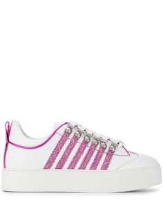 Dsquared2 glitter-stripe leather sneakers