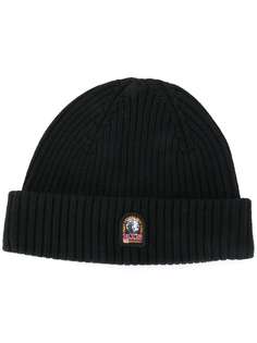 Parajumpers logo patch ribbed beanie