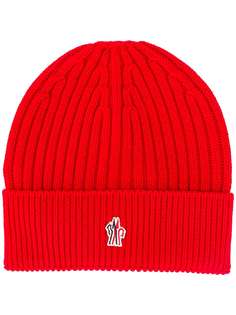 Moncler Grenoble embroidered logo ribbed beanie