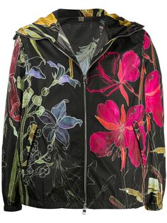 Alexander McQueen куртка с капюшоном и цветочным принтом