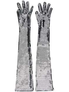 MM6 Maison Margiela длинные перчатки с пайетками