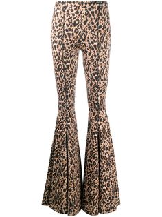Versace Jeans Couture расклешенные брюки с леопардовым принтом