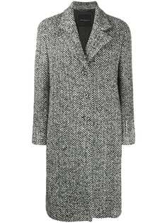 Ermanno Scervino пальто с кристаллами и узором шеврон