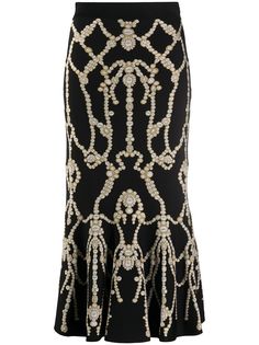 Alexander McQueen трикотажная юбка с узором