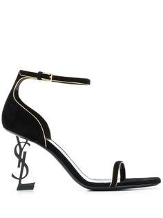 Saint Laurent босоножки Opyum с контрастной окантовкой