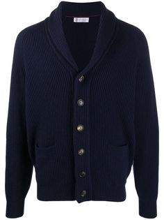 Brunello Cucinelli кардиган в рубчик с V-образным вырезом