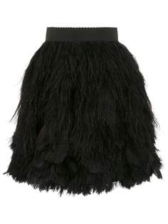 Dolce & Gabbana юбка мини с перьями
