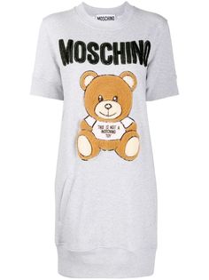 Moschino флисовое платье с вышивкой Teddy Bear