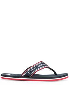 Tommy Hilfiger полосатые шлепанцы с логотипом