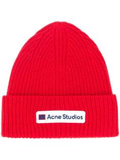 Acne Studios шапка бини с нашивкой-логотипом