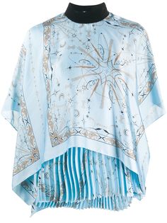Sacai блузка со складками и драпировкой