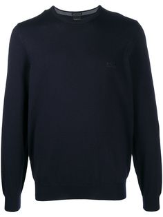 Boss Hugo Boss джемпер с круглым вырезом и вышитым логотипом