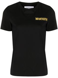 Moschino футболка с вышитым логотипом