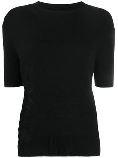Ermanno Scervino кашемировый джемпер с короткими рукавами и вышивкой