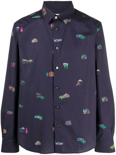 Paul Smith рубашка с длинными рукавами и принтом House