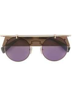 Yohji Yamamoto солнцезащитные очки Eye Shade в круглой оправе