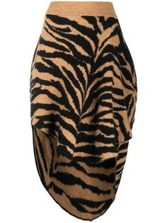 MM6 Maison Margiela юбка асимметричного кроя с тигровым принтом