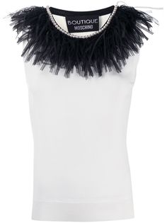 Boutique Moschino топ с отделкой бисером