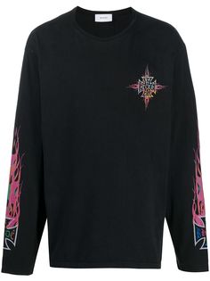 Rhude футболка с длинными рукавами и логотипом